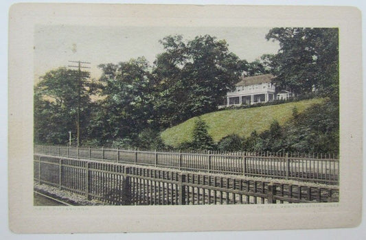 VINTAGE POSTCARD RAILROAD STATION NEAR PITTSBURGH PENNSYLVANIA railway train