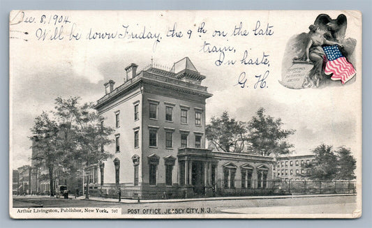 JERSEY CITY NJ POST OFFICE ANTIQUE POSTCARD by ARTHUR LIVINGSTON
