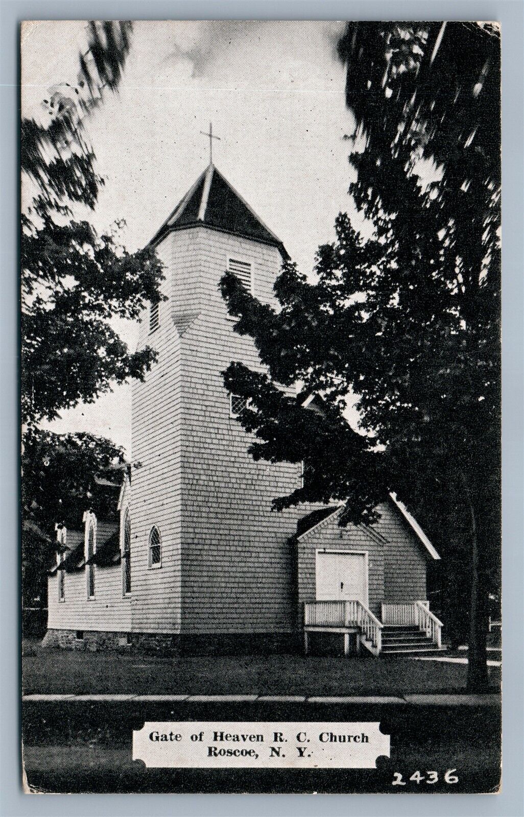ROSCOE NY GATE OF HEAVEN CHURCH ANTIQUE POSTCARD