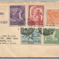 BRAZIL to NEW YORK USA via AEREA REGISTRADO VINTAGE COVER w/ STAMPS