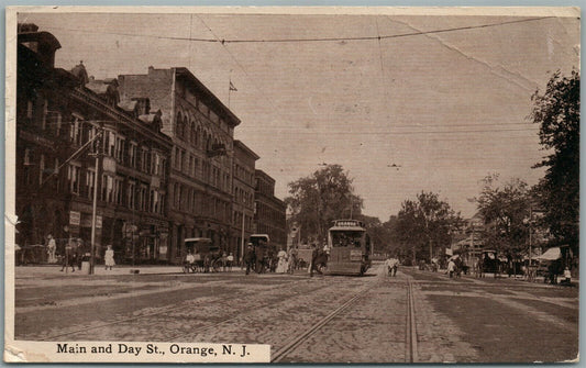 ORANGE NJ MAIN & DAT ST. ANTIQUE POSTCARD
