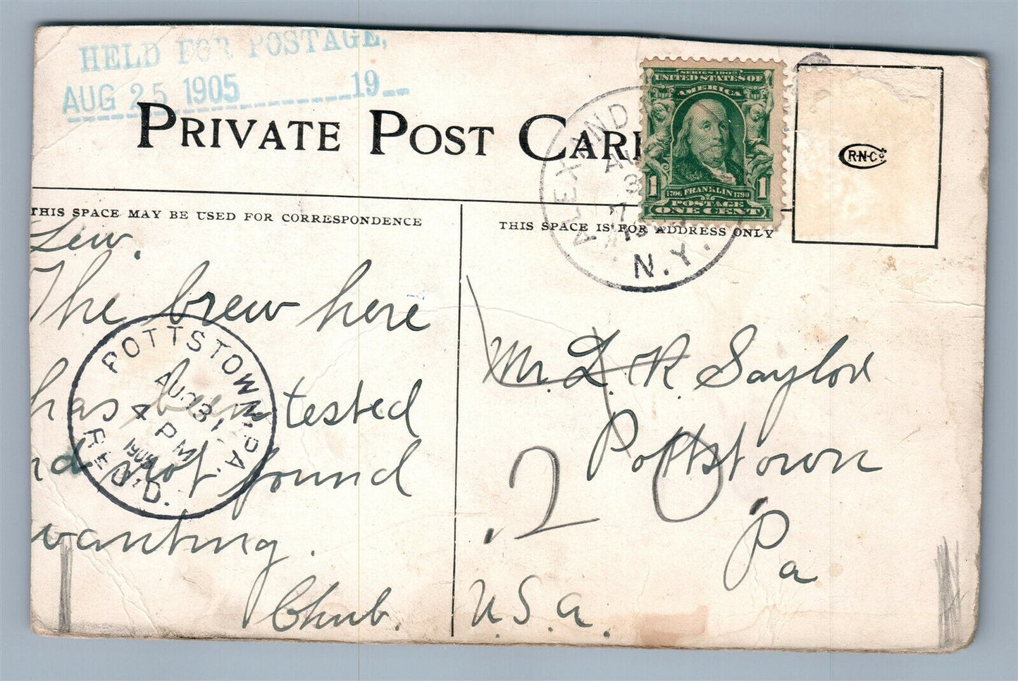 LOST CHANNEL ANTIQUE PRIVATE POSTCARD