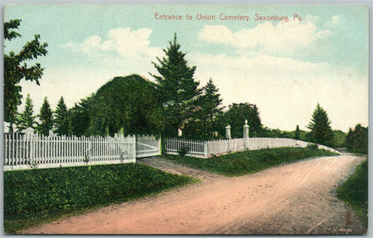 SAXONBURG PA UNION CEMETERY ANTIQUE POSTCARD