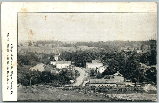 ALDENVILLE VILLAGE PA WAYNE CO. UNDIVIDED ANTIQUE POSTCARD