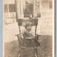 SMALL BOY w/ CAT ANTIQUE REAL PHOTO POSTCARD RPPC