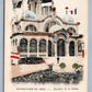 1900 PARIS EXPOSITION ANTIQUE POSTCARD PAVILLION DE LA SERBIE SPANGLED APPLIQUE