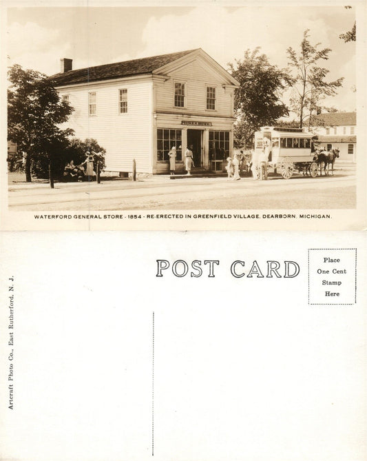 DEARBORN MI WATERFORD GENERAL STORE GREENFIELD RPPC VINTAGE REAL PHOTO POSTCARD