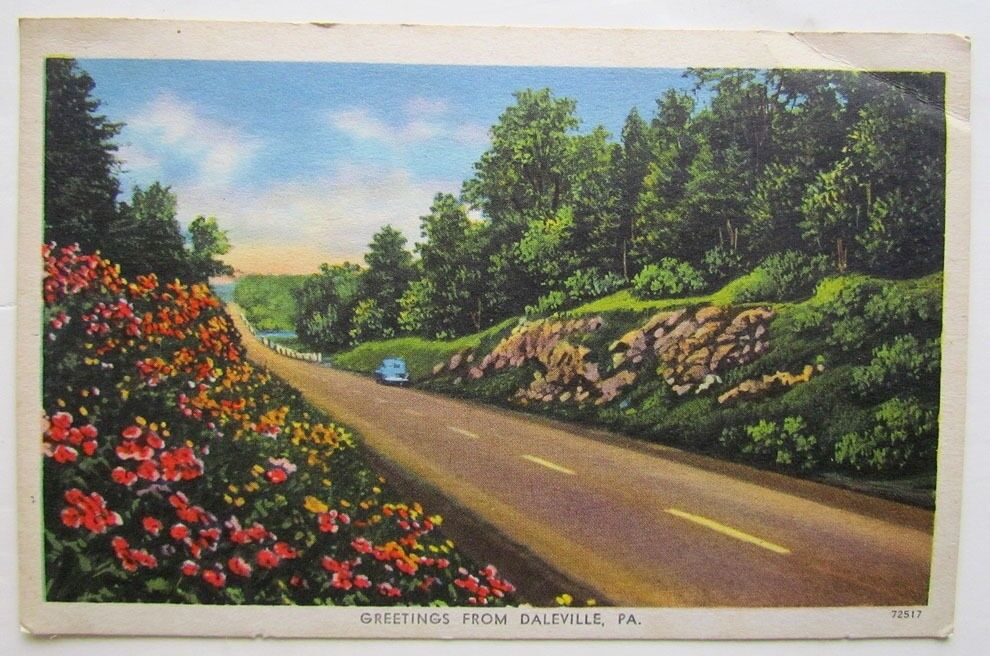 VINTAGE 1959 POSTCARD GREETINGS FROM DALEVILLE PA