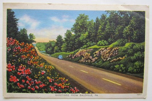 VINTAGE 1959 POSTCARD GREETINGS FROM DALEVILLE PA