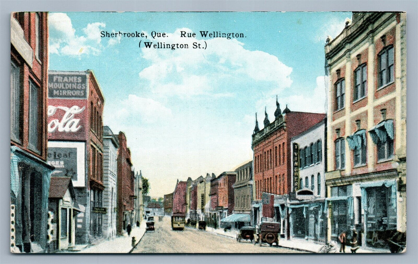 SHERBROOKE OUE CANADA WLLINGTON STREET ANTIQUE POSTCARD