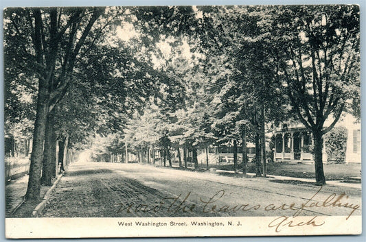 WASHINGTON NJ WEST WASHINGTON STREET ANTIQUE POSTCARD