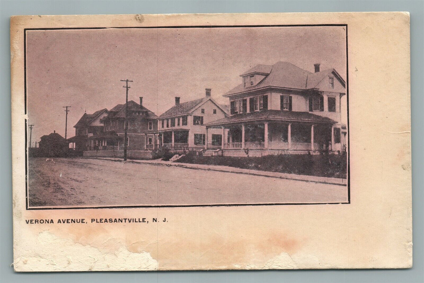 PLEASANTVILLE NJ VERONA AVENUE ANTIQUE POSTCARD