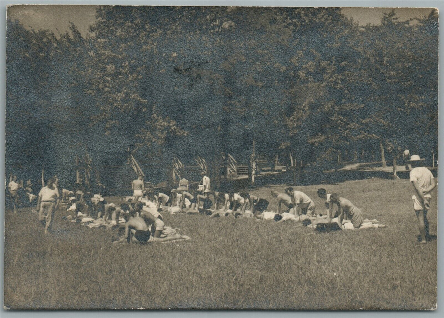 MASSAGE or FIRST AID LESSONS 1945 VINTAGE REAL PHOTO POSTCARD RPPC