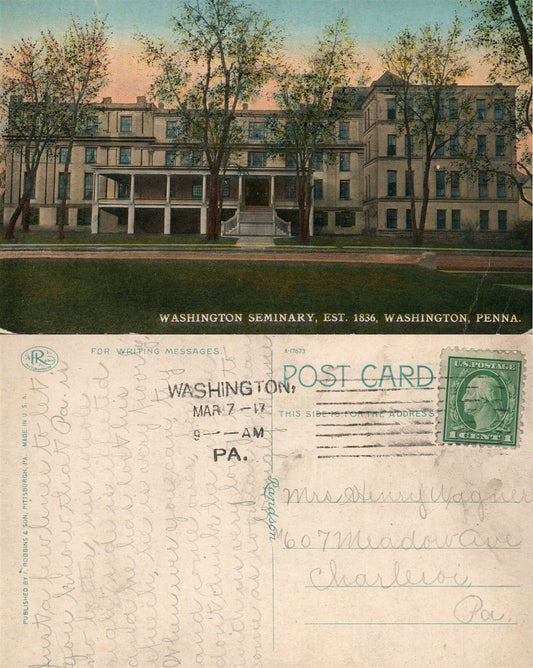 WASHINGTON PA SEMINARY ANTIQUE POSTCARD