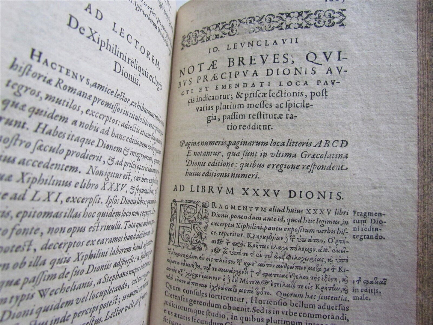 1592 ROMAN HISTORY by Dion Cassius antique VELLUM BOUND 16th CENTURY