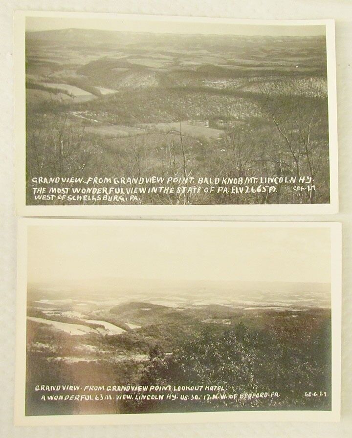 LOT OF 2 RPPC PENNSYLVANIA VEWS VINTAGE REAL PHOTO POSTCARDS SCHELLSBURG BEDFORD