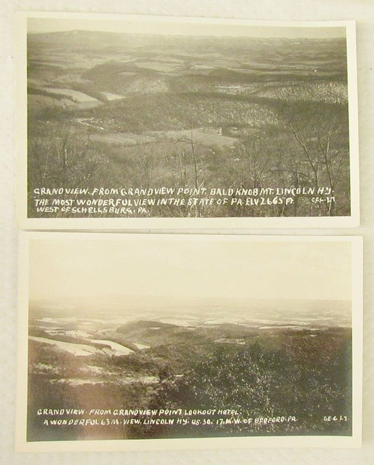 LOT OF 2 RPPC PENNSYLVANIA VEWS VINTAGE REAL PHOTO POSTCARDS SCHELLSBURG BEDFORD