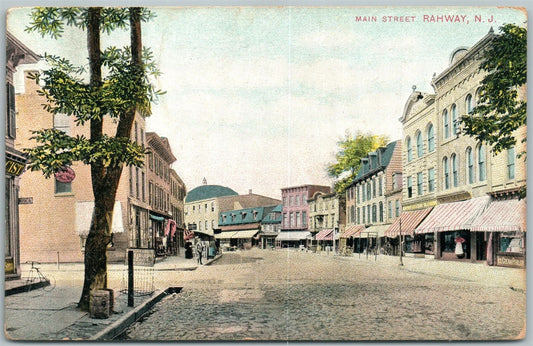 RAHWAY NJ MAIN STREET ANTIQUE POSTCARD