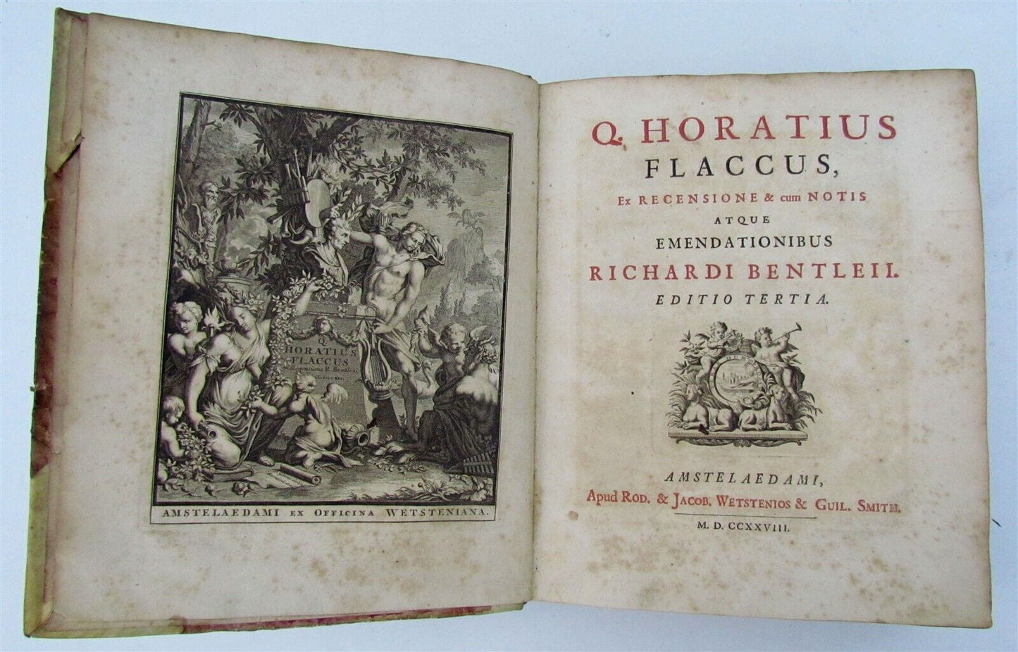 1728 HORACE POETRY antique Horatius Flaccus Ex Recensione by RICHARD BENTLEY