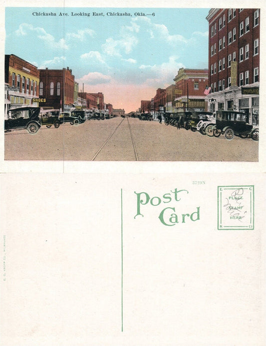 CHICKASHA OK CHICKASHA AVENUE ANTIQUE POSTCARD