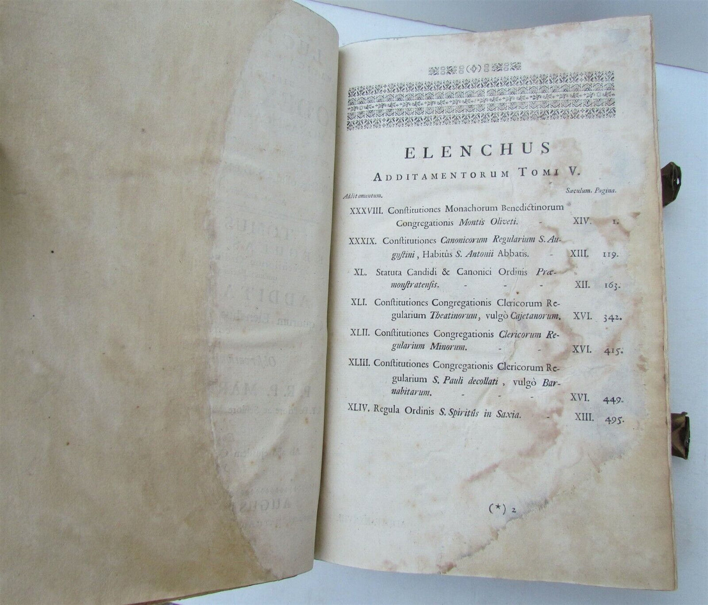 1759 PIGSKIN BOUND ANTIQUE FOLIO MONASTIC LIFE Codex Regularum by L. Holstenii