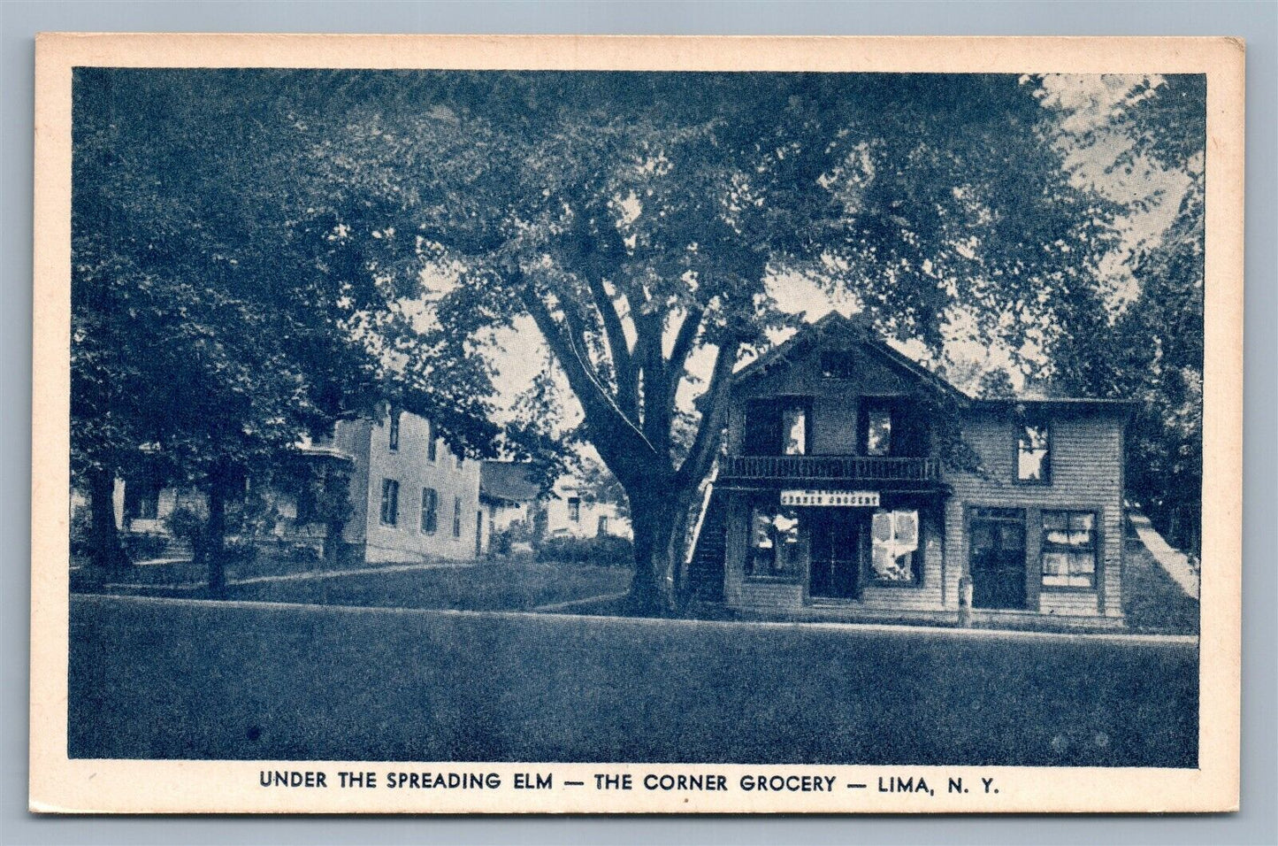 LIMA NY CORNER GROCERY ANTIQUE POSTCARD