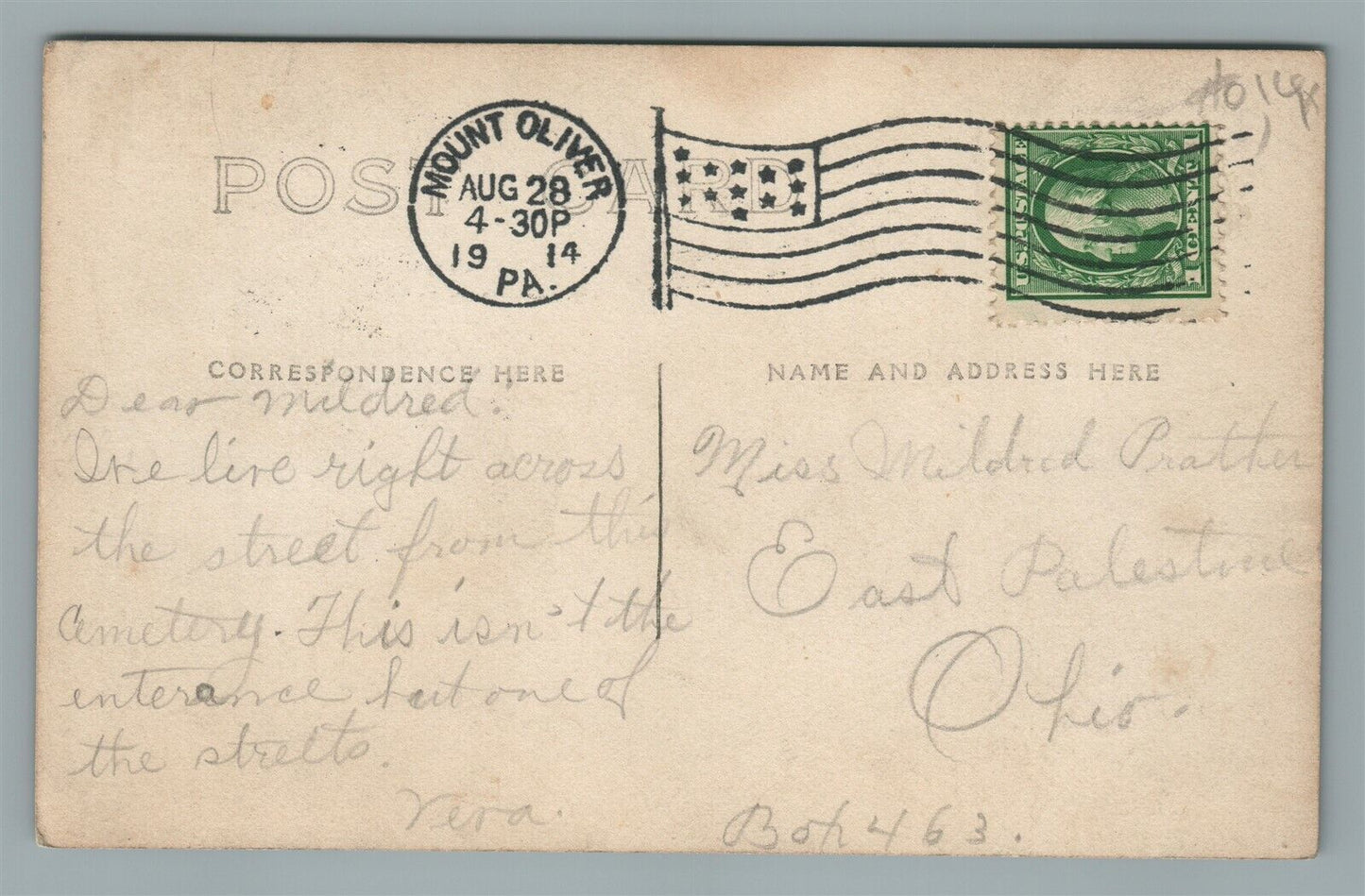 GARRICK PA SOUTH SIDE CEMETERY ANTIQUE REAL PHOTO POSTCARD RPPC