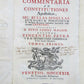 1729 VELLUM BINDING FOLIO Commentaria Ad Constitutiones Apostolicas antique