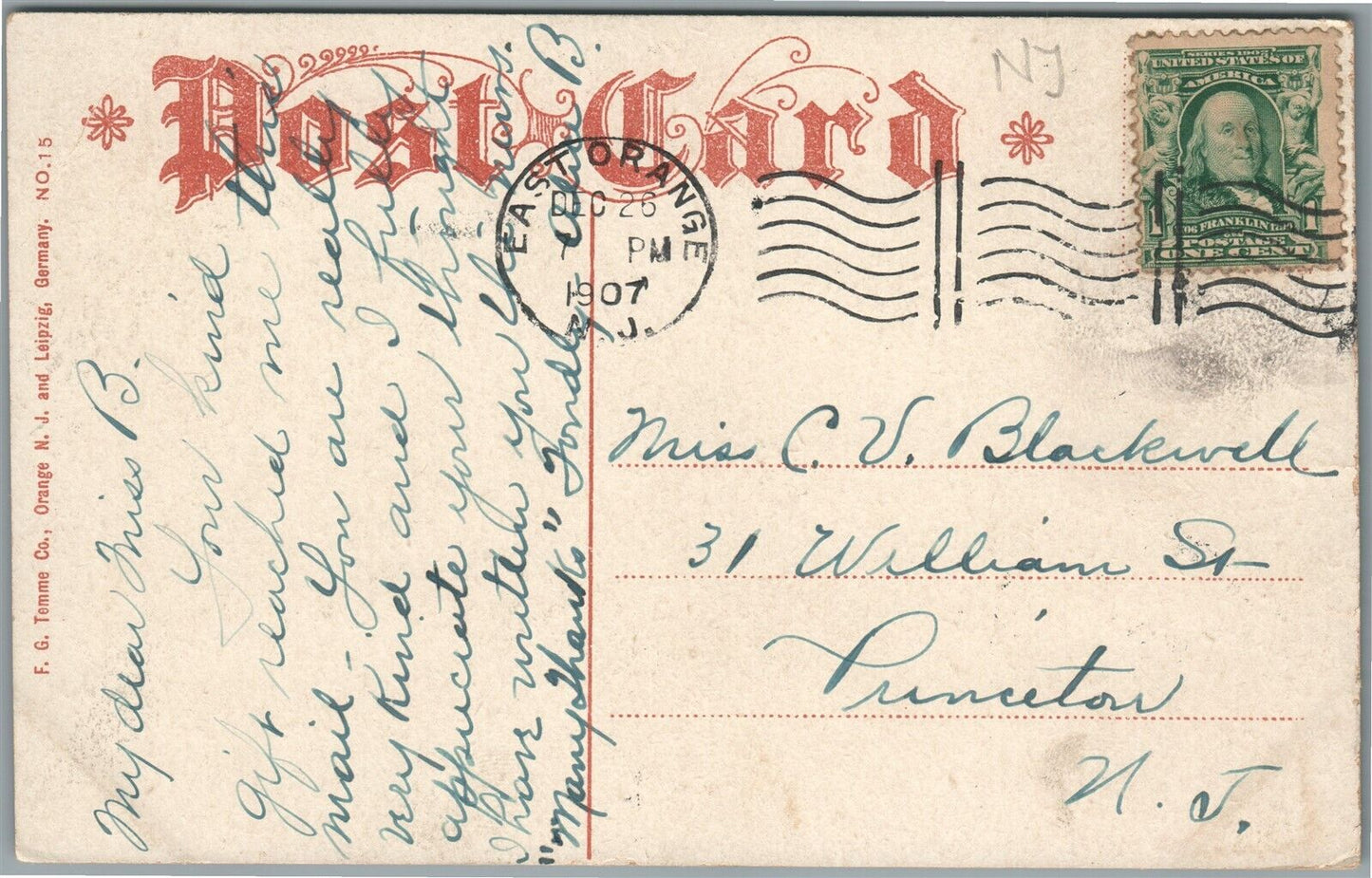 ORANGE MOUNTAIN NJ THE EYRIE EAGLE ROCK ANTIQUE POSTCARD