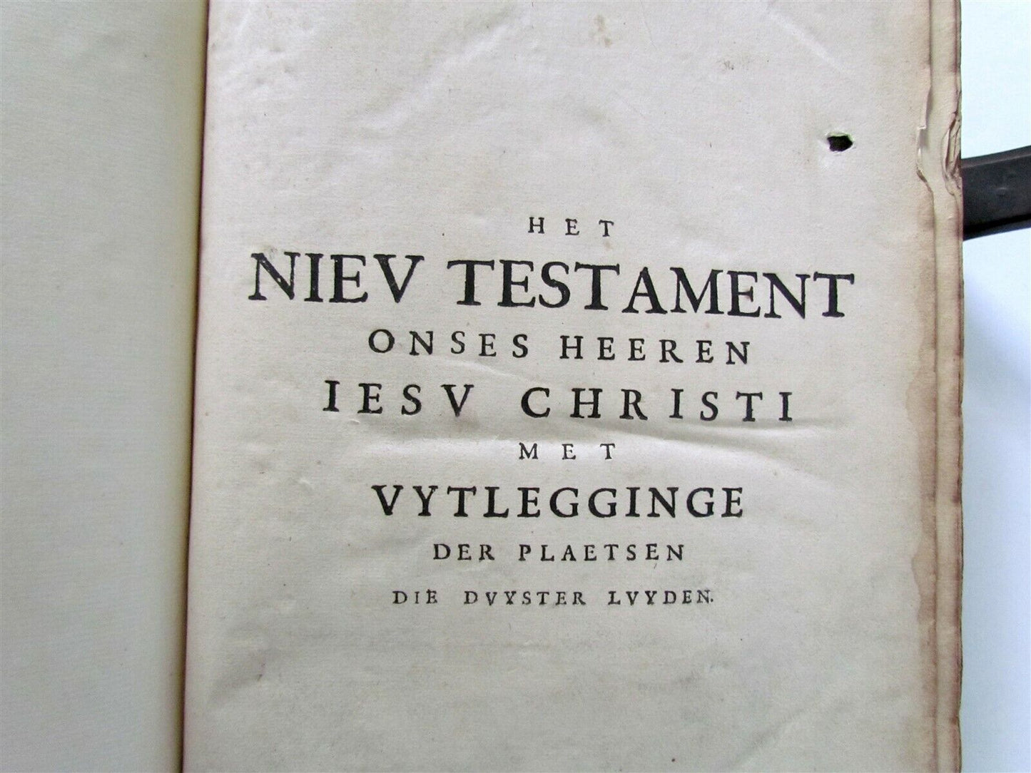 1614 BIBLE in DUTCH BIBLIA NEEERLANDICA NEW TESTAMENT antique FOILO