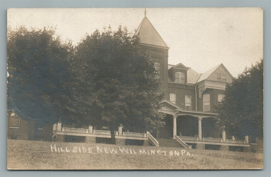 NEW WILMINGTON PA HILLSIDE ANTIQUE REAL PHOTO POSTCARD RPPC