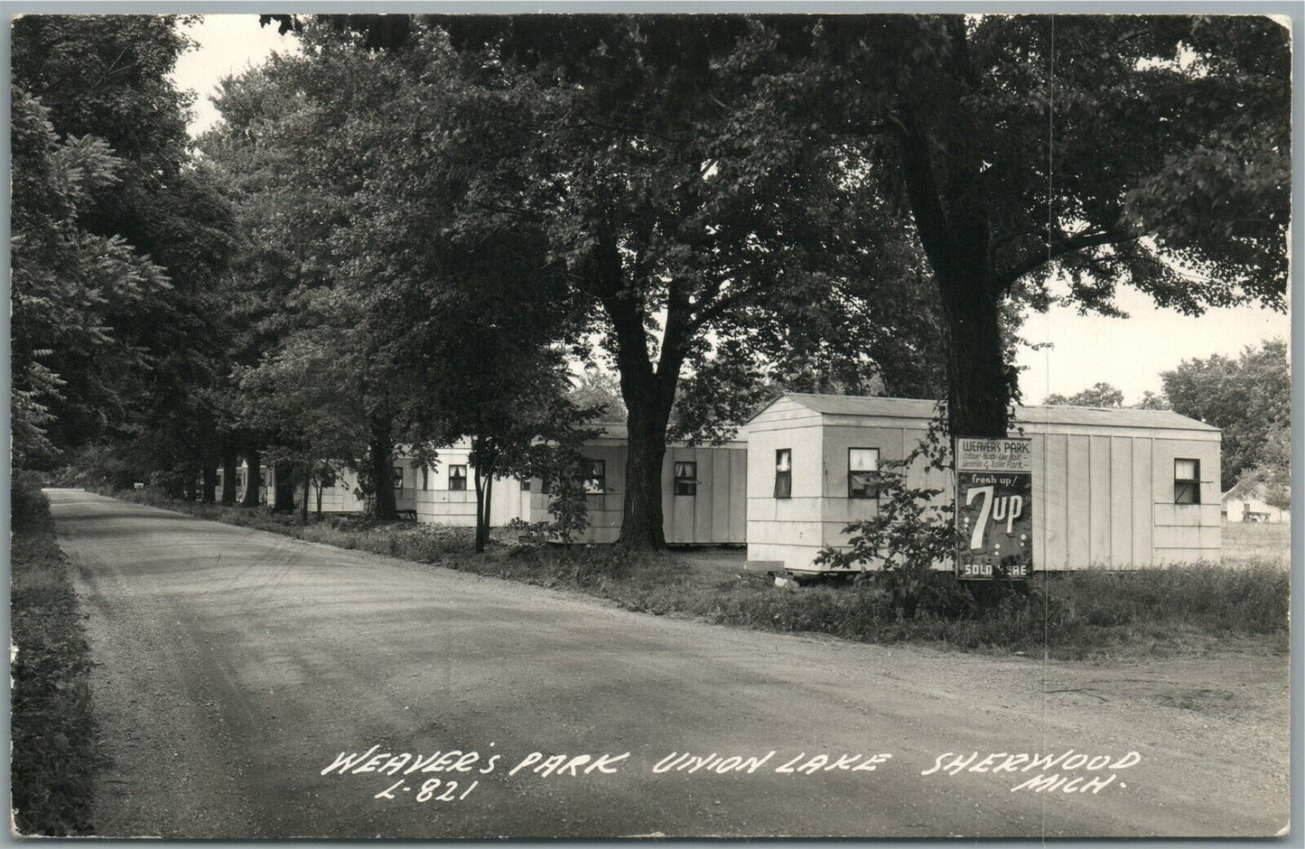 SHERWOOD MI WEAVER'S PARK UNION LAKE VINTAGE REAL PHOTO POSTCARD RPPC