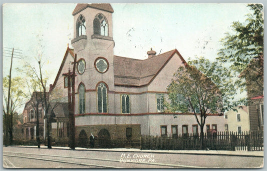 DUNMORE PA M.E. CHURCH 1908 ANTIQUE POSTCARD
