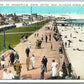 OCEAN GROVE N.J. SCENE ON BOARDWALK 1928 ANTIQUE POSTCARD