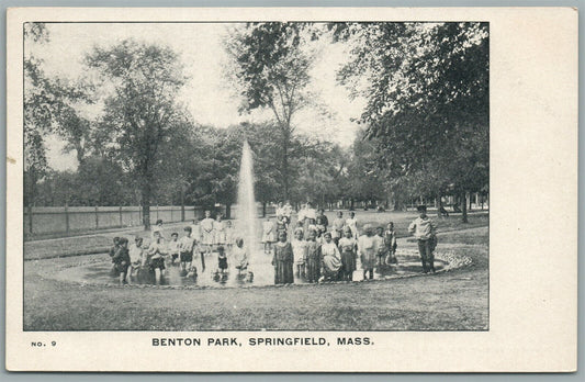 SPRINGFIELD MA BENTON PARK ANTIQUE POSTCARD