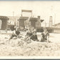 BEACH SCENE ANTIQUE REAL PHOTO POSTCARD RPPC