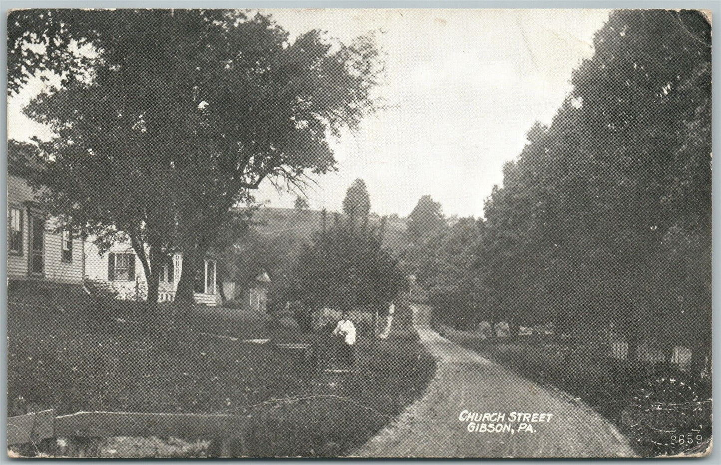 GIBSON PA CHURCH STREET 1914 ANTIQUE POSTCARD