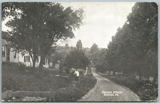 GIBSON PA CHURCH STREET 1914 ANTIQUE POSTCARD