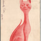 SMILING CAT COMIC ANTIQUE POSTCARD