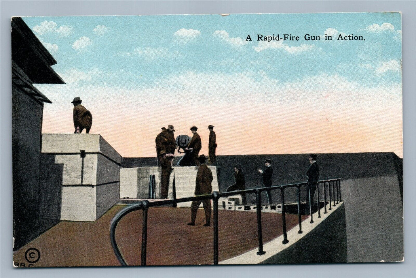 RAPID FIRE GUN ANTIQUE POSTCARD artillery