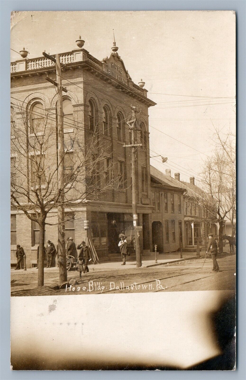 DALLASTOWN PA HOGE BUILDING 1907 ANTIQUE REAL PHOTO POSTCARD RPPC