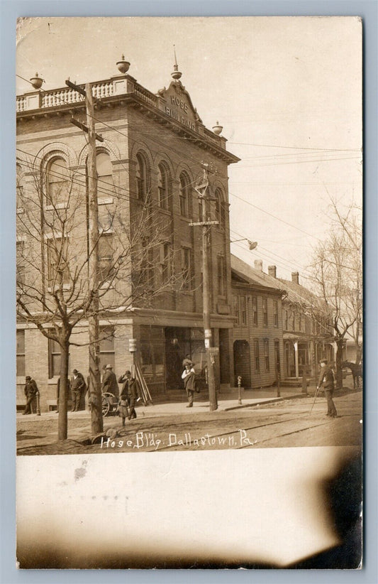 DALLASTOWN PA HOGE BUILDING 1907 ANTIQUE REAL PHOTO POSTCARD RPPC
