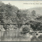 DEPOSIT NY FISHING IN MILL POND ANTIQUE POSTCARD