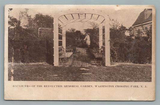 WASHINGTON CROSSING PARK NJ DAUGHTERS OF REVOLUTION GARDEN ANTIQUE POSTCARD