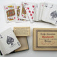 VINTAGE EARLY AMERICAN HANDCRAFT DESIGNS PLAYING CARDS DOUBLE DECK BOX