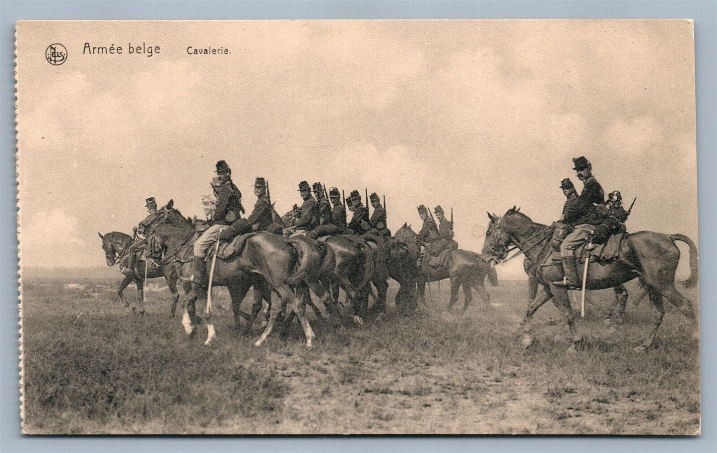 WWI BELGIAN ARMY CAVALRY ANTIQUE POSTCARD