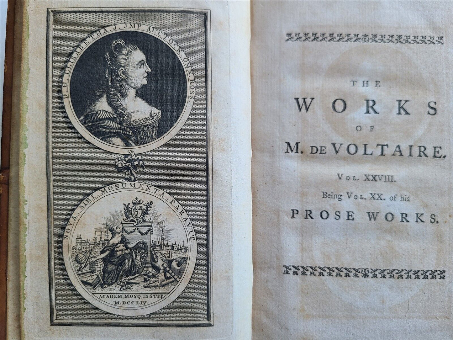 1761 - 1769 VOLTAIRE WORKS antique 31 VOLUMES in ENGLISH