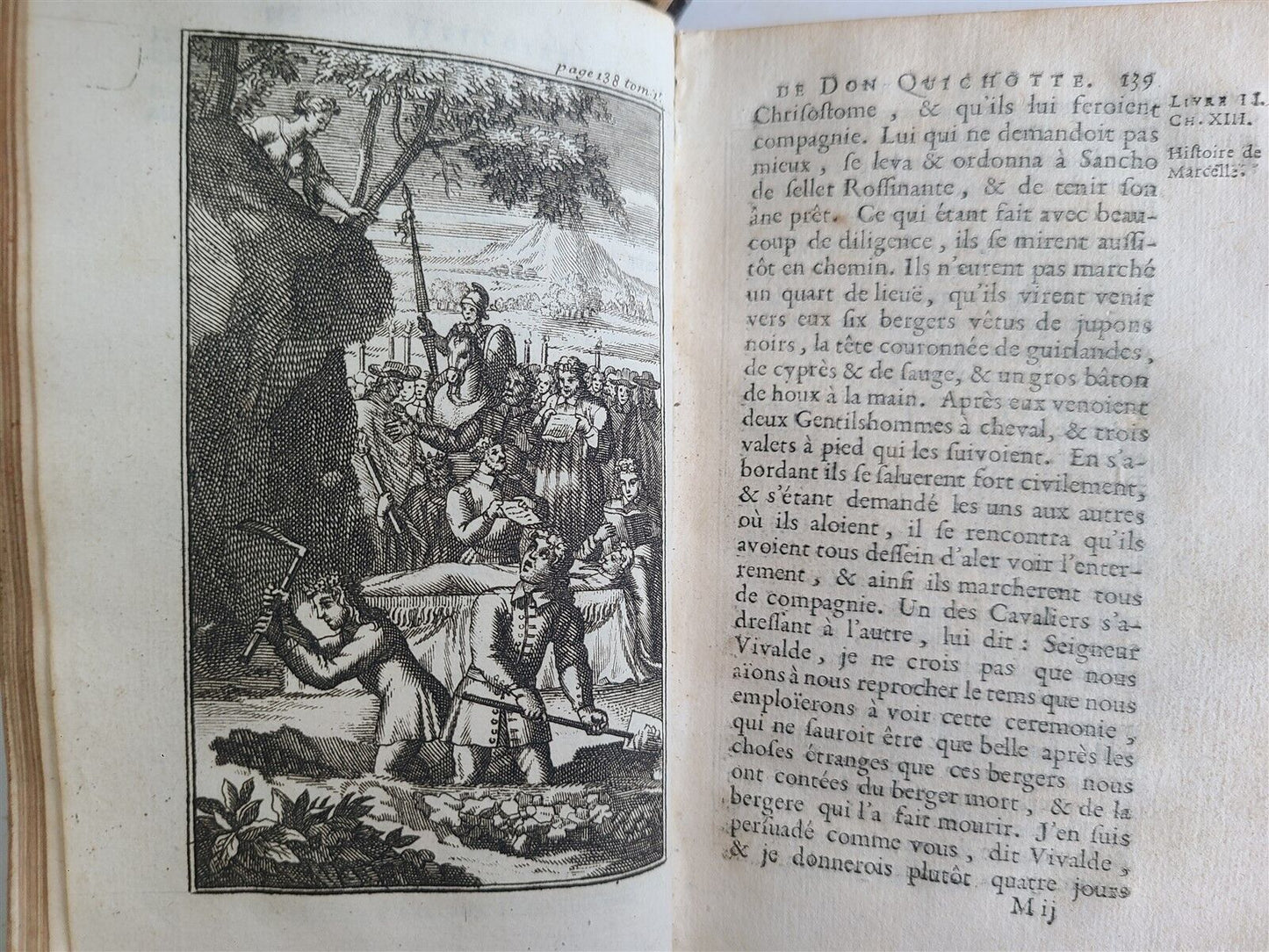 1713 DON QUICHOTTE DE LA MANCHE by CERVANTES 6 VOLUMES antique ILLUSTRATED