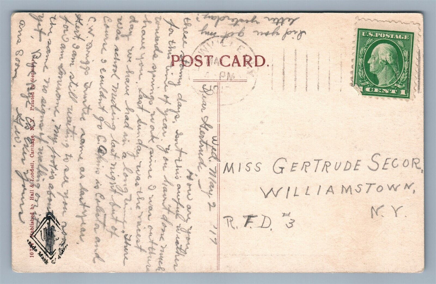 CARTHAGE NY MANUFACTURING PLANTS ON BLACK RIVER ANTIQUE POSTCARD