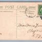 VALENTINE 1913 COPYRIGHT EMBOSSED ANTIQUE POSTCARD by JOHN WINSCH w/ cork cancel